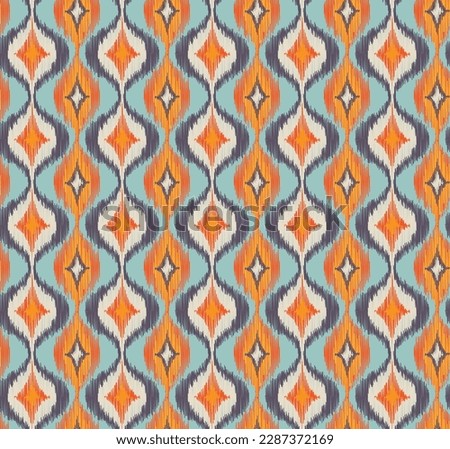 Ogee pattern. Colorful abstract pattern. Multicolor cloth pattern. Traditional oriental art. Beautiful colored-wavy fabric pattern.