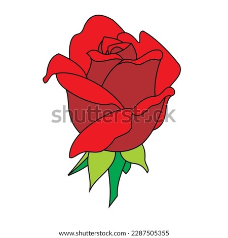 a red rose with a green stem
