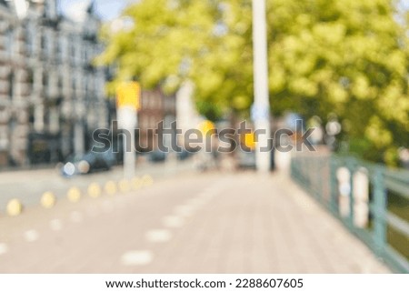 Blurred background of street in Amsterdam