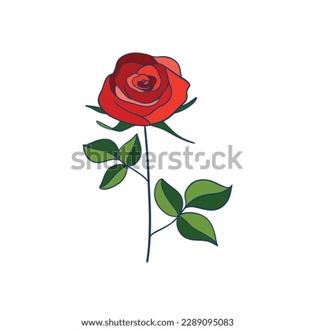 vector elements set of red roses (petals, leaves, bud and an open flower) with the ability to change the appearance of the flower, as in the constructor