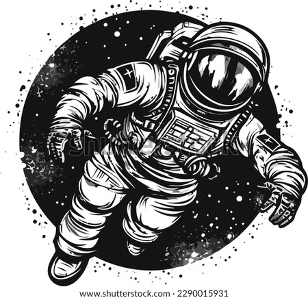 vector of a astronaut in space tshirt design
