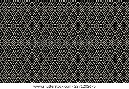 Beautiful Thai seamless pattern.geometric ethnic oriental pattern traditional on black background.Aztec style,embroidery,abstract,illustration.design for texture,fabric,clothing,wrapping,carpet
