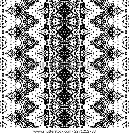 Native Dark Doodle Batik. Simple Zig Zag Pattern. Abstract Line Print. Black Color Ethnic Geo Vector. Black Colour Ink Scribble Textile. Seamless Aztec Ink Pattern. Seamless Dark Watercolor Vector
