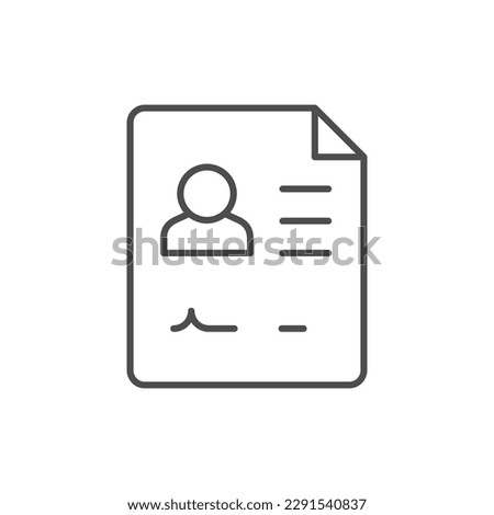 Person resume line outline icon isolated on white