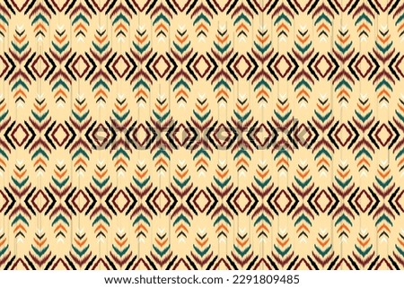 ikat Abstract Ethnic art. Seamless pattern in tribal, folk embroidery, and Mexican style. Aztec geometric art ornament print.Design for carpet, cover.wallpaper, wrapping, fabric, clothing
