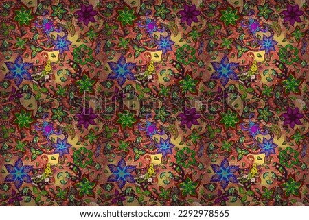 Floral background. Nice fabric pattern. Seamless raster pattern.