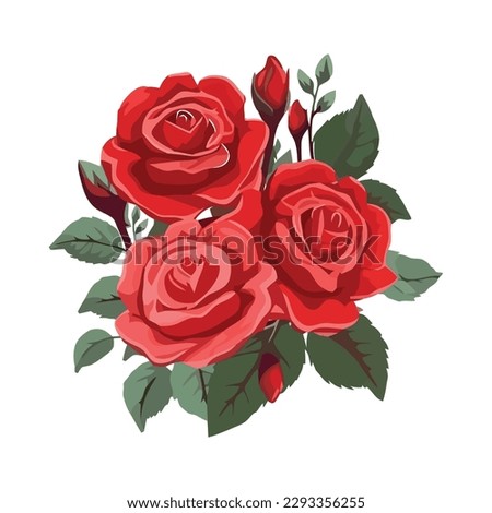 Romantic bouquet symbolizes love icon isolated
