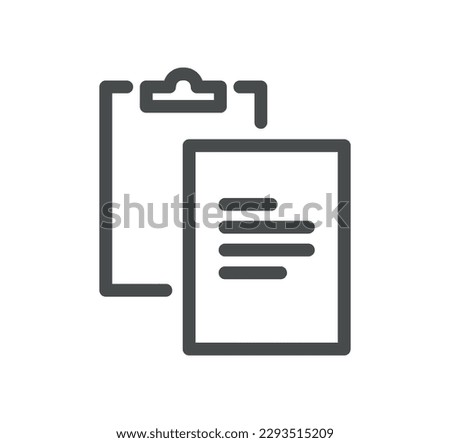 Clipboard related icon outline and linear vector.
