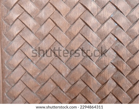 Classic door carving texture made of teak wood