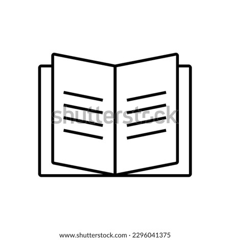 Book Lineal Icon Symbol Vector. Black Outline Book Icon