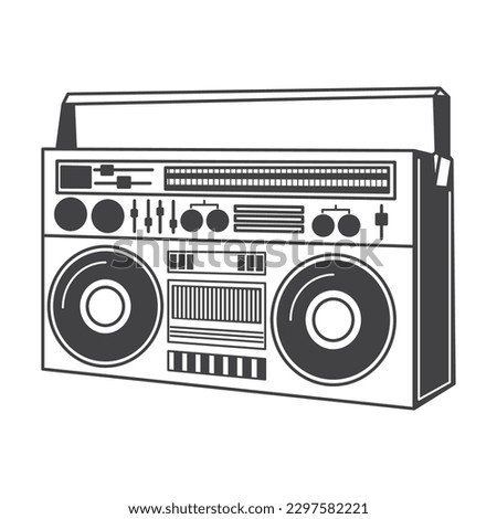 Retro Old Radio Vector Illustration