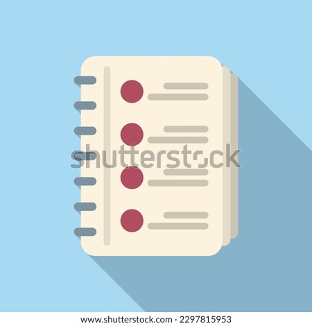 Task list icon flat vector. Agenda event. Manager time