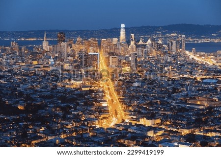 San Francisco night view. San Francisco night from Twin Peaks. 