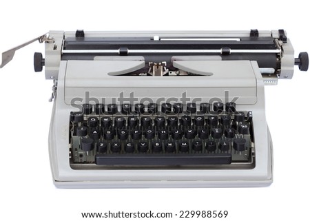 Typewriter isolated on white