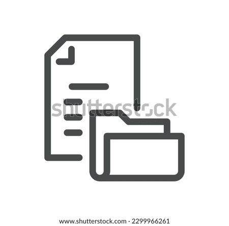 Document and paperwork icon outline and linear vector.