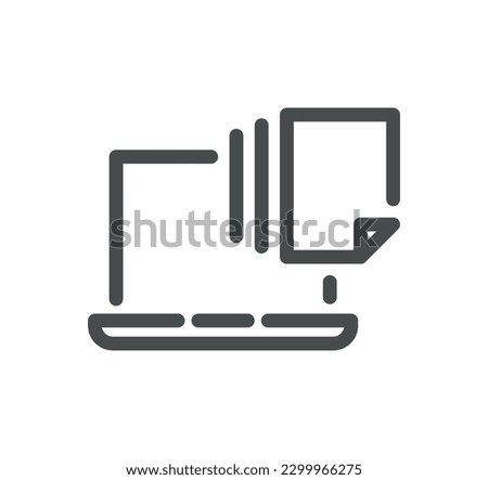 Document and paperwork icon outline and linear vector.