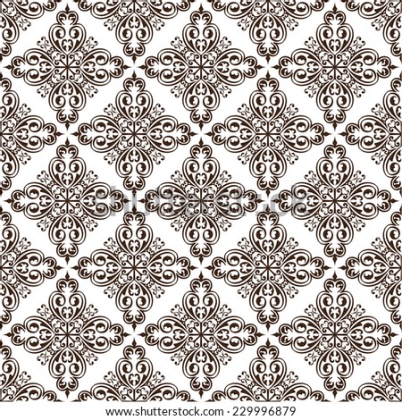 Victorian seamless pattern is on white