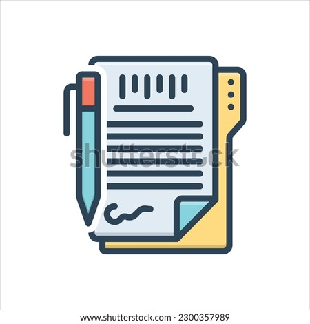 Vector colorful illustration icon for agreement