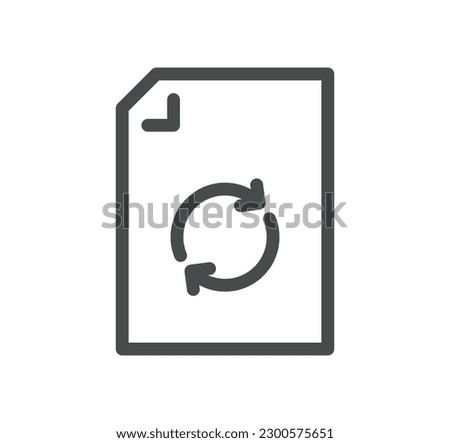 Document flow management related icon outline and linear vector.