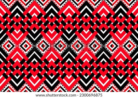 Geometric ethnic pattern design. Aztec Abstract seamless Pattern, Design for textile, curtain, carpet, wallpaper, clothing, wrapping, Batik, fabric,Vector illustration embroidery style.