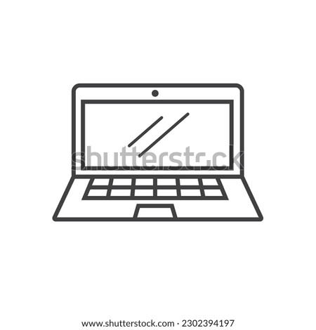 laptop line icon vector design template web