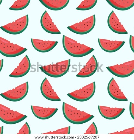 Fresh watermelon background. Seamless pattern with watermelon. Colorful wallpaper vector. Decorative illustration
