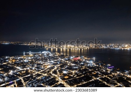 The night view of Malaysia Penang city.