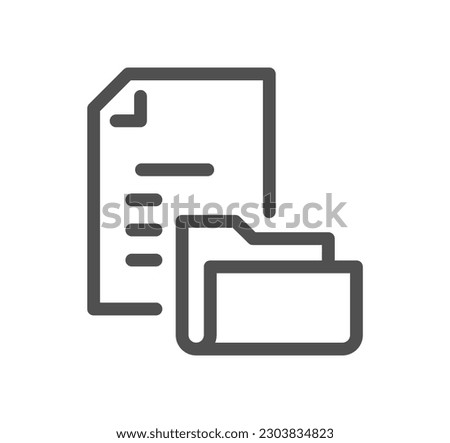 Document and paperwork icon outline and linear symbol.	
