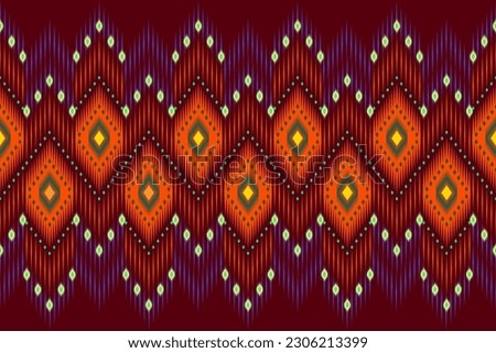 Abstract geometric ethnic oriental ikat seamless pattern traditional in tribal.Design for background,carpet,Batik,cover,textile,wallpaper,clothing,wrapping,fabric,Vector illustration.embroidery style.