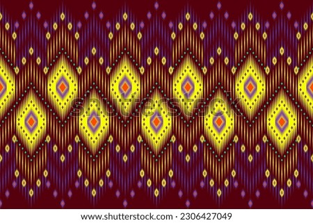 Peacock feather Abstract ethnic oriental ikat seamless pattern traditional in tribal.For background,carpet,Batik,cover,textile,wallpaper,clothing,wrapping,fabric,Vector illustration.embroidery style.