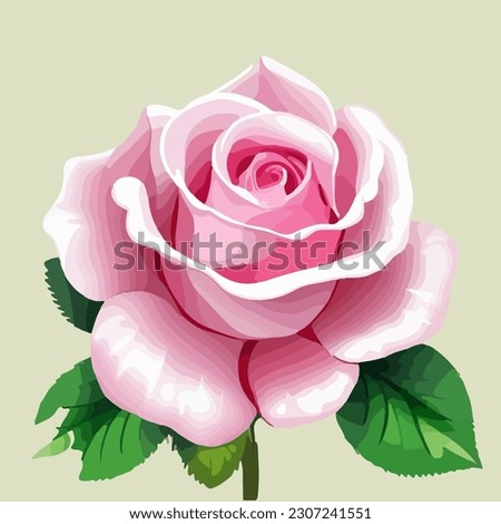 Beautiful abstract rose flower in bloom, watercolor dye painting, vector EPS 10 illustration