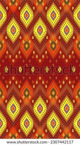 Peacock feather Abstract ethnic oriental ikat seamless pattern traditional in tribal.For background,carpet,Batik,cover,textile,wallpaper,clothing,wrapping,fabric,Vector illustration.embroidery style.