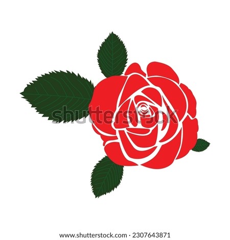 Red rose flower vector art 