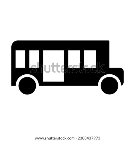 School Bus Vector Glyph Icon For Personal And Commercial Use.
