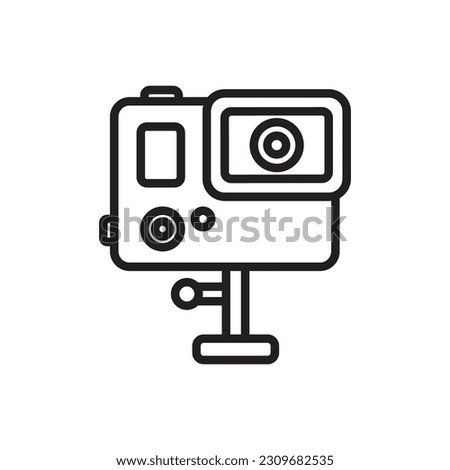 Action Cam Outline Icon Vector Illustration