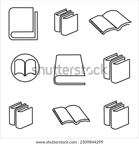 Books Vector Icons Set. editorial