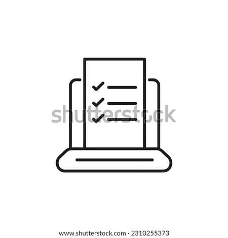 Checklist Document with checkmark icon in flat style. Document vector illustration on white isolated background. File business concept.