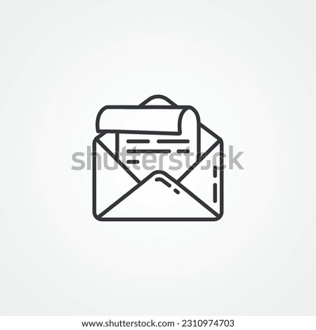 mail, open envelope outline icon. Email line icon.