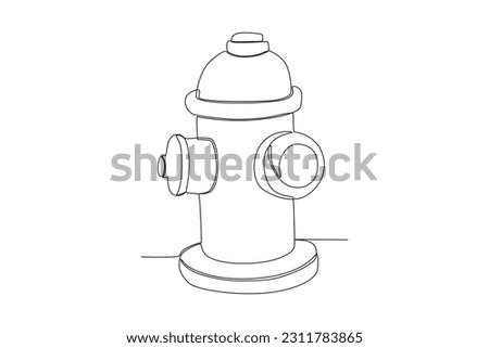 Vector fire hydrant illustration on transparent oneline