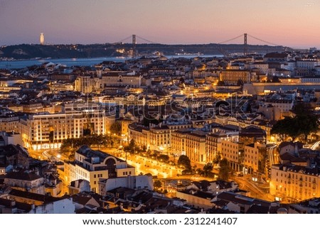 Important and scenic view of Lisbon city