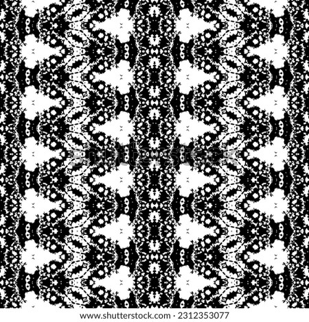 Seamless Aztec Dark Pattern. Ethnic Dark Doodle Batik. Black Colour Ink Scribble Textile. Ethnic Boho Art Batik. Simple Bohemian Pattern. Black Color Tribal Line Vector. Abstract Art Native Design