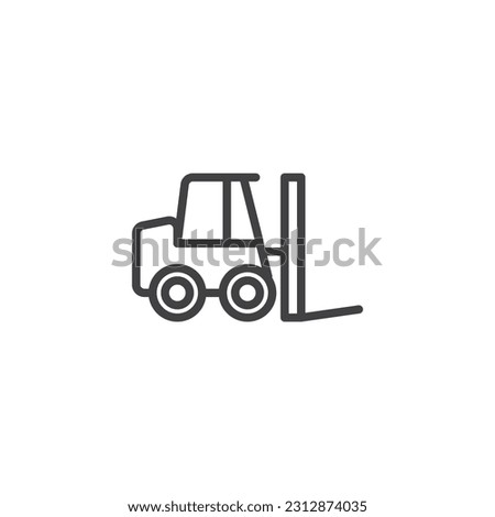 Forklift truck line icon. linear style sign for mobile concept and web design. Forklift outline vector icon. Symbol, logo illustration. Vector graphics