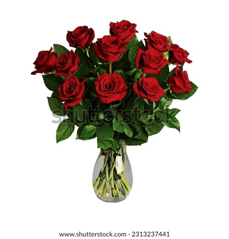 A vase full of red roses