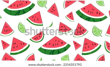 vector background pattern image of watermelon in summer