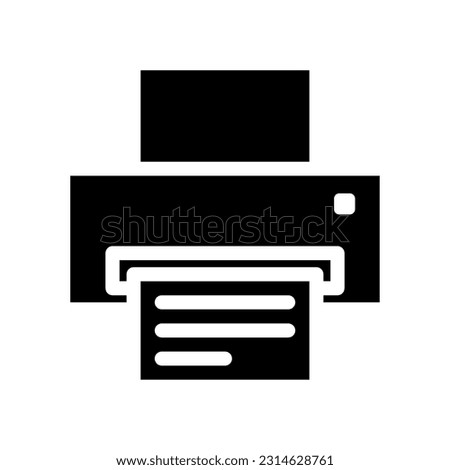 printer icon vector designed in detailed solid glyph style (64px artboard)