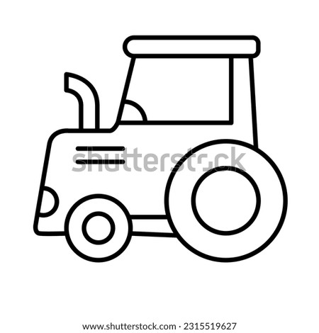 Tractor icon in thin line style