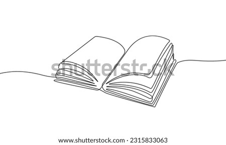 Open Book One Line Art Drawing. Book Minimalist Trendy Contemporary Drawing, Perfect for Wall Art, Prints, Social Media, Posters, Invitations, Branding Design. Reading Concept. Vector EPS 10 