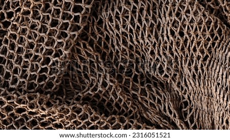 abstract background of texture of stacked fishing net