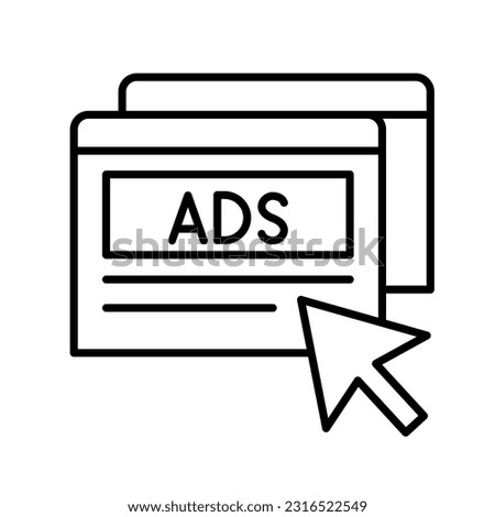 Advertising online icon icon in thin line style