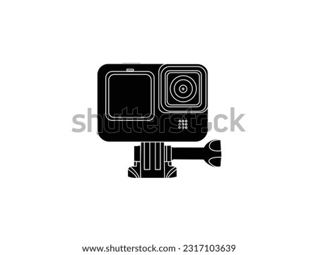 Action camera in waterproof box isolated on white background. Action cam. Gear for filming extreme sports. Realistic vector image isolated on white background.